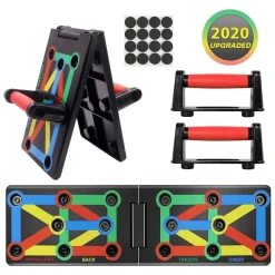 TAVOLA ATTREZZO ALLENAMENTO ESERCIZI CON MANIGLIE PER FLESSIONI MULTIFUNZIONALE