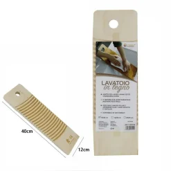 TAVOLETTA RETTANGOLARE LEGNO LAVATOIO LAVAGGIO A MANO BIANCHERIA VIAGGIO 40x12CM
