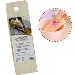 TAVOLETTA RETTANGOLARE LEGNO LAVATOIO LAVAGGIO A MANO BIANCHERIA VIAGGIO 40x12CM