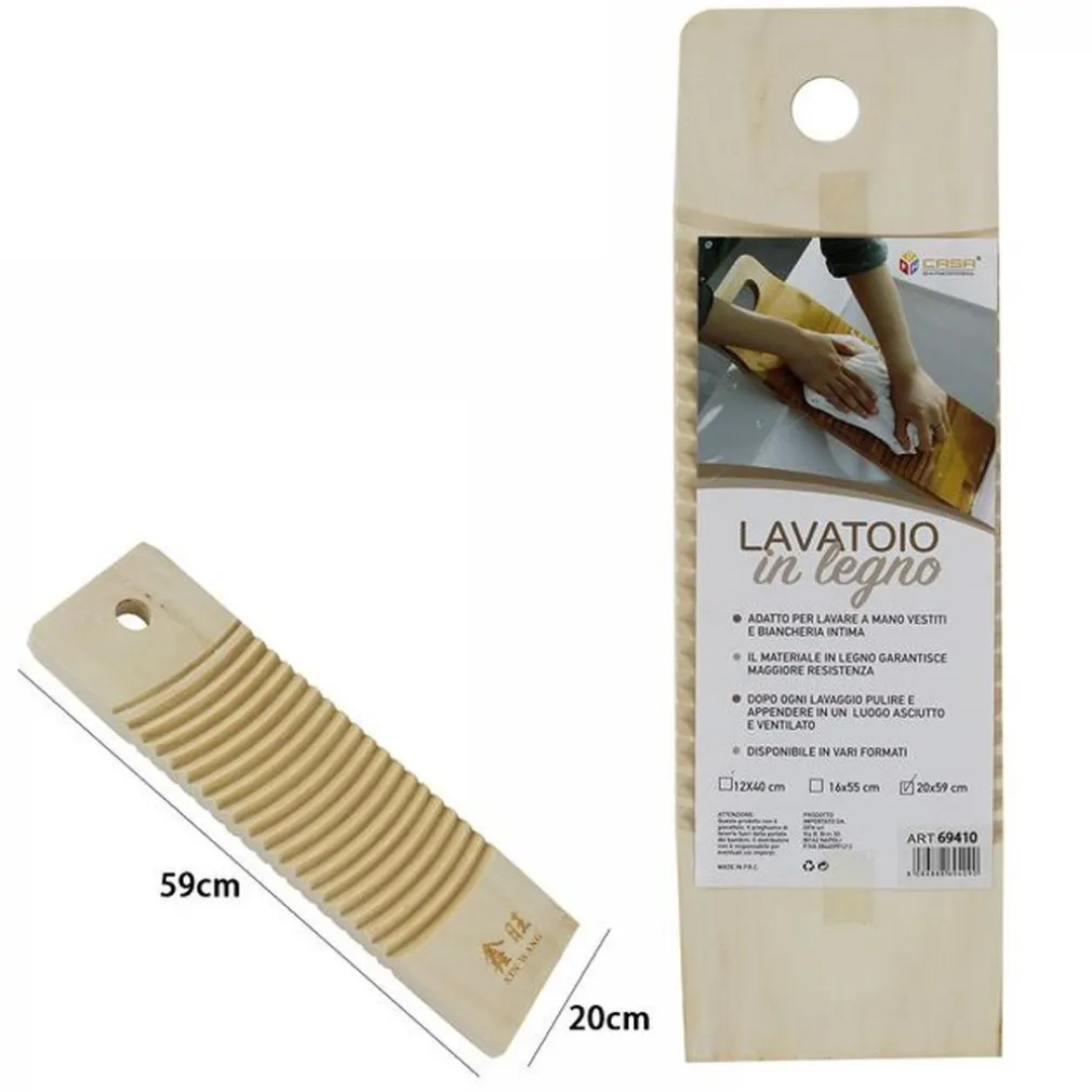 TAVOLETTA RETTANGOLARE LEGNO LAVATOIO LAVAGGIO A MANO BIANCHERIA VIAGGIO 20x59CM