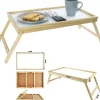 TAVOLINO LEGNO COLAZIONE LETTO PIEGHEVOLE TAVOLO LETTURA MULTIUSO NOTEBOOK