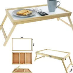 TAVOLINO LEGNO COLAZIONE LETTO PIEGHEVOLE TAVOLO LETTURA MULTIUSO NOTEBOOK