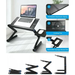 TAVOLINO PER PC SUPPORTO PIEGHEVOLE NOTEBOOK DISSIPATORE VENTOLA USB 18CM Q-ZJ187