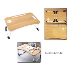 TAVOLINO PIEGHEVOLE LEGNO SUPPORTO COMPUTER PORTATILE LAPTOP SALVASPAZIO CASA