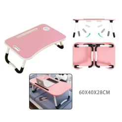 TAVOLINO PIEGHEVOLE ROSA SUPPORTO PER COMPUTER PORTATILE LAPTOP SALVASPAZIO CASA