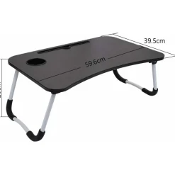 TAVOLINO PIEGHEVOLE VASSOIO SCRIVANIA 60X40X28 CM TAVOLO PER COMPUTER PORTATILE