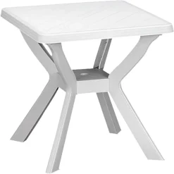 TAVOLO DA GIARDINO QUADRATO BIANCO ARREDO DA ESTERNO IN PLASTICA 70X70XH72CM 012137