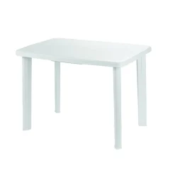 TAVOLO DA GIARDINO RETTANGOLARE BIANCO ARREDO ESTERNO RESISTENTE 101X68XH72CM 012138