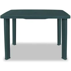 TAVOLO DA GIARDINO VERDE ESTERNO RESISTENTE 101X68XH72CM CON FORO OMBRELLONE 023738