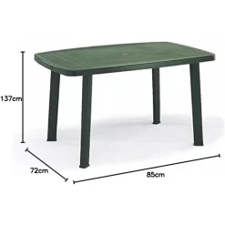 TAVOLO FARO VERDE DESIGN OVALE IN POLIPROPILENE RESISTENTE 137 X 85 X 72 CM 020361
