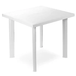 TAVOLO IN PLASTICA DA GIARDINO TAVOLA QUADRATA BIANCO 80X75XH72CM RESISTENTE 908604