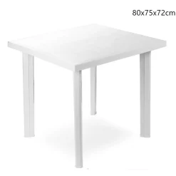 TAVOLO IN PLASTICA DA GIARDINO TAVOLA QUADRATA BIANCO 80X75XH72CM RESISTENTE 908604
