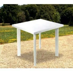 TAVOLO IN PLASTICA DA GIARDINO TAVOLA QUADRATA BIANCO 80X75XH72CM RESISTENTE 908604