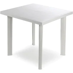 TAVOLO IN PLASTICA DA GIARDINO TAVOLA QUADRATA BIANCO 80X75XH72CM RESISTENTE 908604