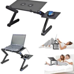 TAVOLO PIEGHEVOLE PORTATILE PER NOTEBOOK PANNELLO PORTA MOUSE DISSIPARTORE