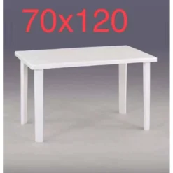 TAVOLO RETTANGOLARE DA GIARDINO 120X70CM BIANCO PERFETTO PER SPAZIO ESTERNO 016301