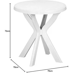 TAVOLO ROTONDO DA GIARDINO DON BIANCO RESISTENTE 70XH72CM ARREDO DA ESTERNO 012139