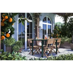 TAVOLO VERDE RETTANGOLARE DA GIARDINO 120X70 CM PERFETTO PER SPAZIO ESTERNO 016302