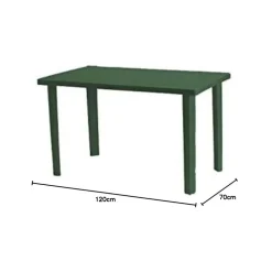 TAVOLO VERDE RETTANGOLARE DA GIARDINO 120X70 CM PERFETTO PER SPAZIO ESTERNO 016302