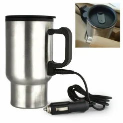 TAZZA BOLLITORE 400ML ELETTRICO 12V AUTO CAMPER ACCIAIO INOX PRESA ACCENDISIGARI