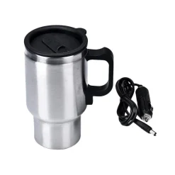 TAZZA BOLLITORE 400ML ELETTRICO 12V AUTO CAMPER ACCIAIO INOX PRESA ACCENDISIGARI