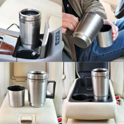 TAZZA BOLLITORE 400ML ELETTRICO 12V AUTO CAMPER ACCIAIO INOX PRESA ACCENDISIGARI