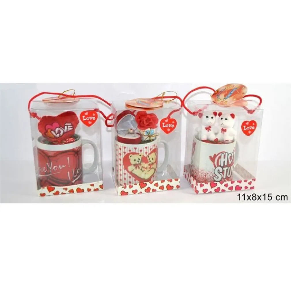 TAZZONE TAZZA CON IDEE REGALI SAN VALENTINO 11X8X15CM CONFEZIONE IN VARI MODELLI
