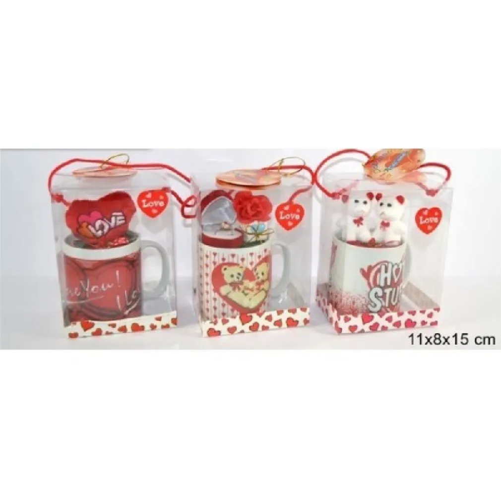 TAZZONE TAZZA CON IDEE REGALI SAN VALENTINO 11X8X15CM CONFEZIONE IN VARI MODELLI