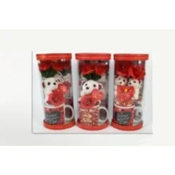 TAZZONE TAZZA CON ORSETTO FIORE IN BOX REGALO SAN VALENTINO 3 MODELLI ASSORTITI