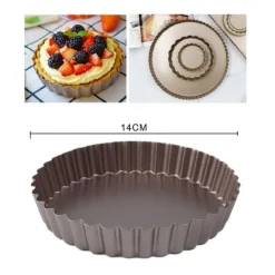 TEGLIA DA FORNO PER CROSTATE TORTE DOLCI STAMPO IN ACCIAIO TORTIERA 14 CM 98677