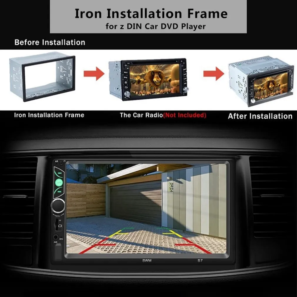 TELAIO MONTAGGIO PER AUTORADIO IN METALLO UNIVERSALE 2 DIN GPS LETTORE DVD AUTO