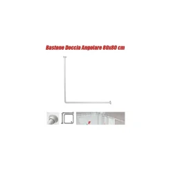 TELAIO TENDA TENDE BASTONE ASTA DOCCIA E VASCA DA BAGNO COLORE BIANCO 80 X 80 CM