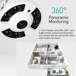 TELECAMERA AHD 360 GRADI FYSH EYE TELECAMERE ALTA DEFINIZIONE AMPIA VISIONE