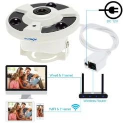 TELECAMERA AHD 360 GRADI FYSH EYE TELECAMERE ALTA DEFINIZIONE AMPIA VISIONE
