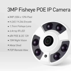 TELECAMERA AHD 360 GRADI FYSH EYE TELECAMERE ALTA DEFINIZIONE AMPIA VISIONE