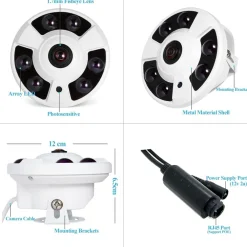 TELECAMERA AHD 360 GRADI FYSH EYE TELECAMERE ALTA DEFINIZIONE AMPIA VISIONE