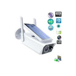 TELECAMERA CON PANNELLO SOLARE WIFI 2MPX INFRAROSSI SD SENSORE MOVIMENTO ABQ-Q1