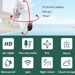 TELECAMERA DI SORVEGLIANZA DI SICUREZZA INTELLIGENTE DI RETE HD WIFI 5.0MP Q-S66