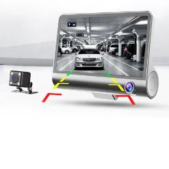 TELECAMERA DVR PER AUTO CAMPER FULL HD 1080P 3 TELECAMERE INTERNA ESTERNA LCD 4'