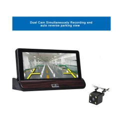 TELECAMERA DVR PER AUTO CAMPER 7'' LCD GPS NAVIGATORE 2 TELECAMERE FM BLUETOOTH