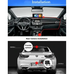 TELECAMERA DVR PER AUTO CAMPER 7'' LCD GPS NAVIGATORE 2 TELECAMERE FM BLUETOOTH