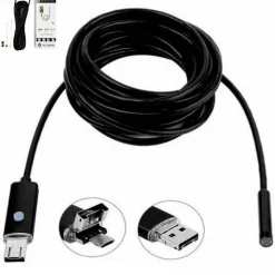 TELECAMERA ENDOSCOPICA 1.5 METRI TUBO FLESSIBILE USB 6LED IMPERMEABILE ISPEZIONE