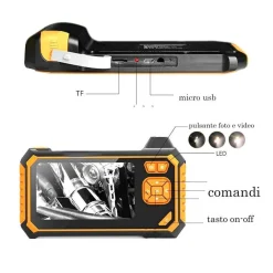 TELECAMERA ENDOSCOPICA 5 MT MONITOR SONDA 4.3 POLLICI VIDEOCAMERA IMPERMEABILE
