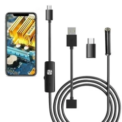 TELECAMERA ENDOSCOPICA 5 MT TYPE-C USB MINI USB F FLESSIBILE IMPERMEABILE 6 LED