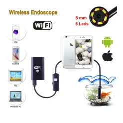 TELECAMERA ENDOSCOPICA PER ISPEZIONE WIFI PER SMARTPHONE 6 LED MT IP67