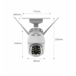 TELECAMERA ESTERNA FULL HD 1080P 5.0MP PTZ WIRELESS CON PANNELLO SOLARE WIFI