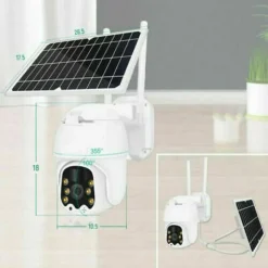 TELECAMERA ESTERNA FULL HD 1080P 5.0MP PTZ WIRELESS CON PANNELLO SOLARE WIFI