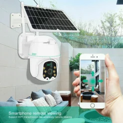 TELECAMERA ESTERNA FULL HD 1080P 5.0MP PTZ WIRELESS CON PANNELLO SOLARE WIFI