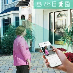 TELECAMERA ESTERNA FULL HD 1080P 5.0MP PTZ WIRELESS CON PANNELLO SOLARE WIFI