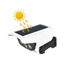 TELECAMERA FINTA PANNELLO SOLARE CON SENSORE DI MOVIMENTO 77 LED FARETTO LUCE